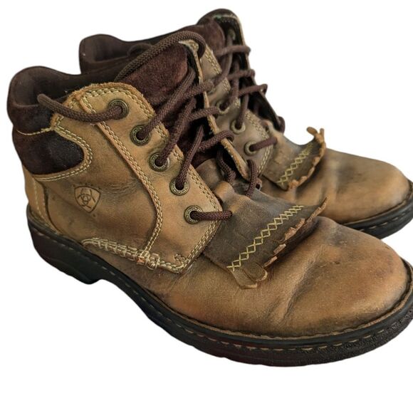 Ariat women's brown leather &‎ suede western style work boots - Picture 1 of 10